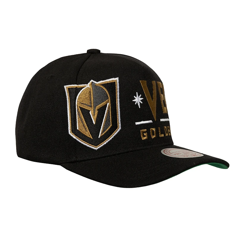 Casquette ajustable Mitchell & Ness Black Vegas Golden Knights pour homme avec logo Busted Logo Pro Pinch