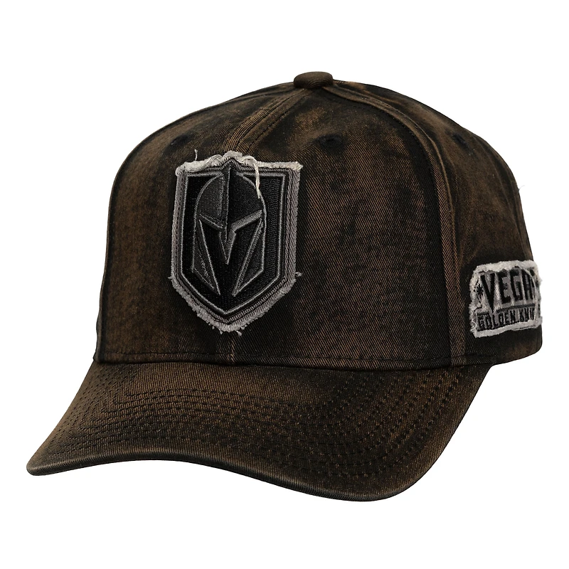Casquette ajustable Mitchell & Ness Black Vegas Golden Knights Downtown Snow Wash Pro-Crown pour homme