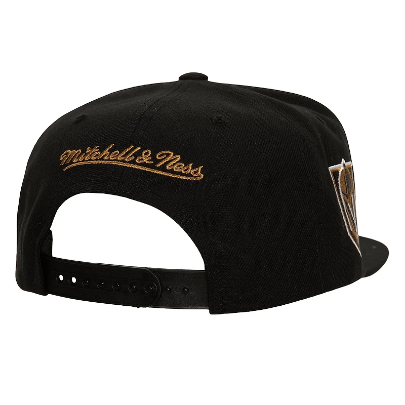 Men's Mitchell & Ness Black Vegas Golden Knights Retro Script Colorblock Snapback Hat