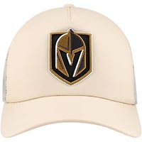 Casquette réglable de camionneur avant en mousse crème Vegas Golden Knights Mitchell & Ness pour hommes