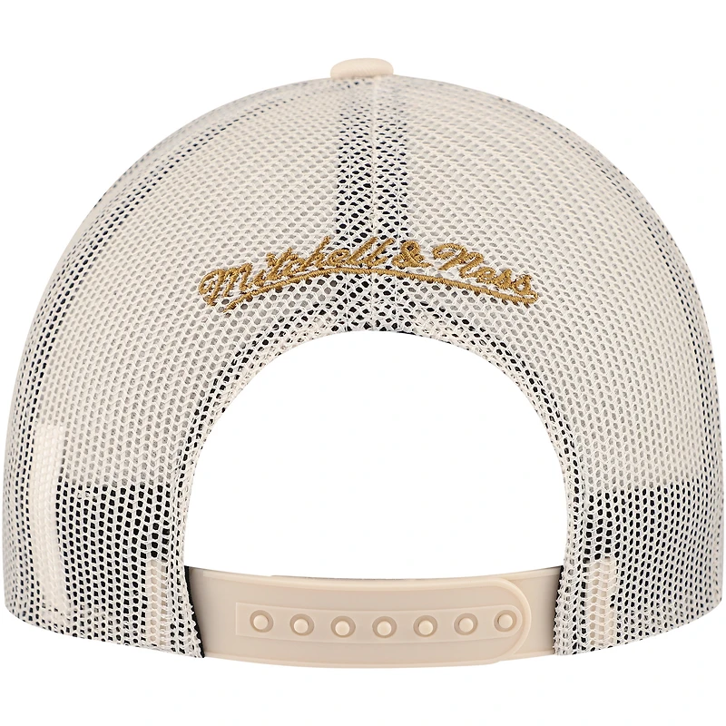 Casquette réglable de camionneur avant en mousse crème Vegas Golden Knights Mitchell & Ness pour hommes
