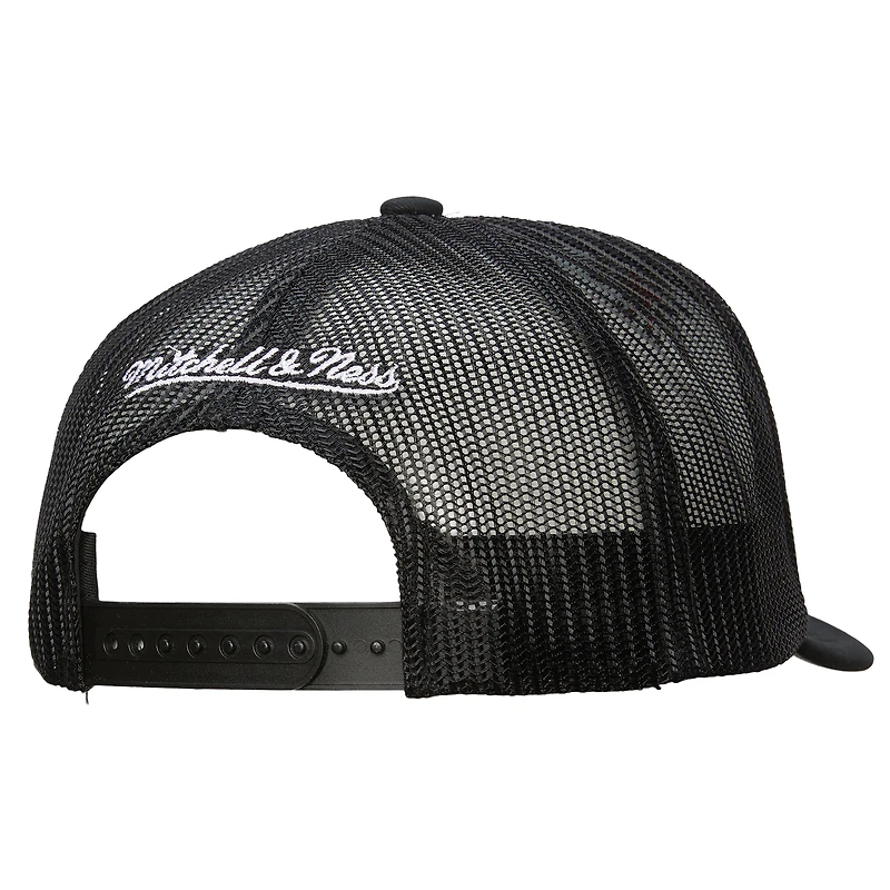 Men's Mitchell & Ness White/Black Vegas Golden Knights Gridlock Trucker Adjustable Hat