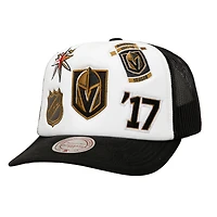 Casquette ajustable blanche/noire pour homme Mitchell & Ness Vegas Golden Knights Gridlock Trucker