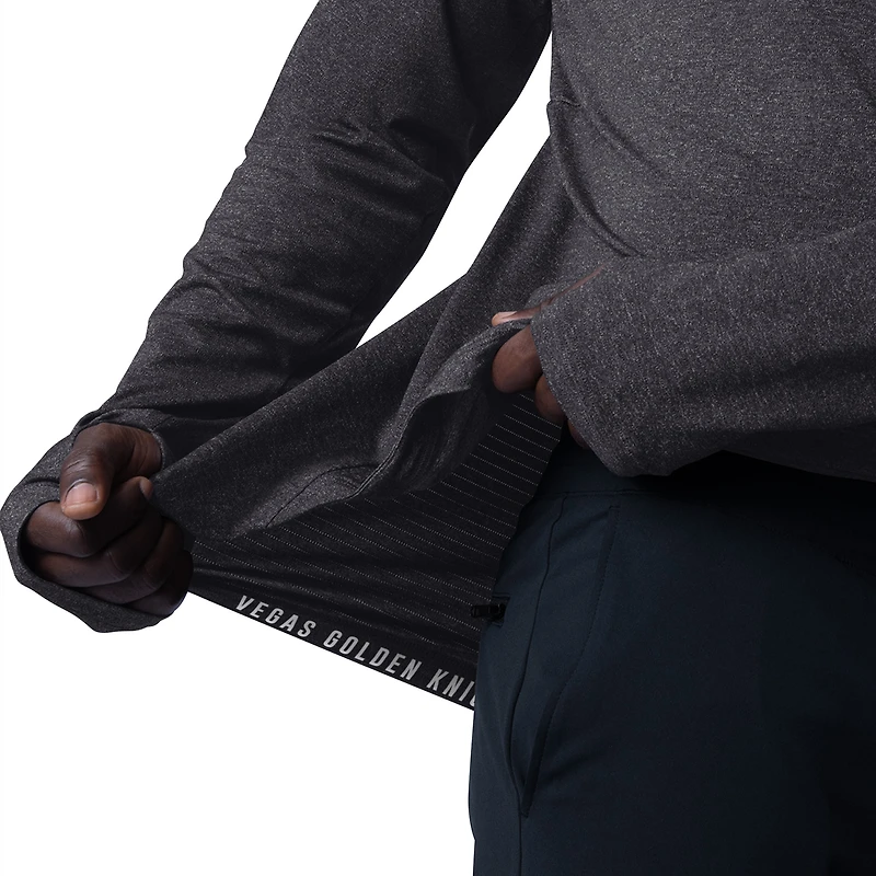T-shirt à capuche manches longues raglan Fast Track MSX by Michael Strahan pour homme, noir