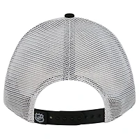 Men's New Era  Black/Gray Vegas Golden Knights Hockey Sock 9FORTY A-Frame M-Crown Adjustable Trucker Hat