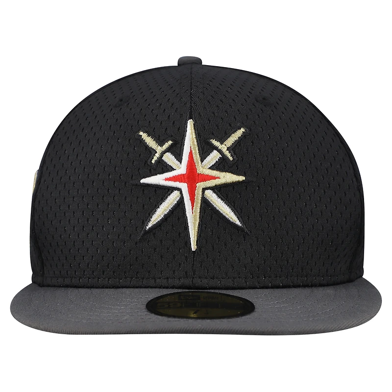 Men's New Era Black/Gray Vegas Golden Knights Mesh Crown Two-Tone 59FIFTY Fitted Hat