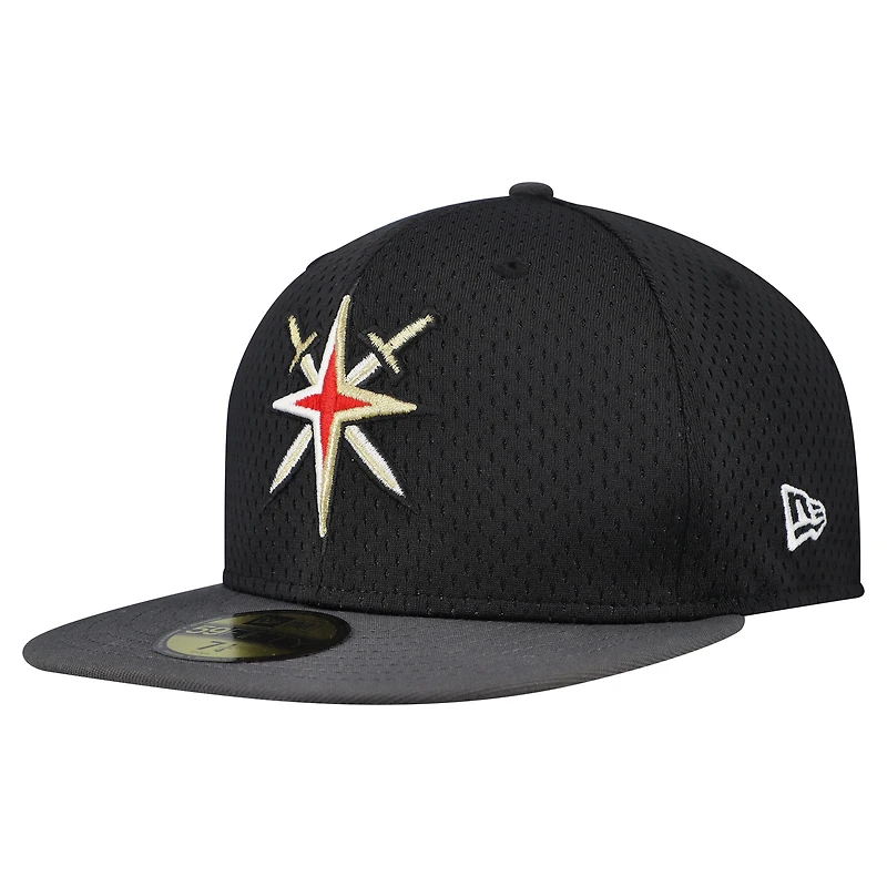Men's New Era Black/Gray Vegas Golden Knights Mesh Crown Two-Tone 59FIFTY Fitted Hat