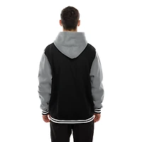 Men's New Era Black/Grey Vegas Golden Knights Full-Snap Fleece Hoodie Jacket