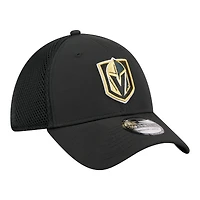 Men's New Era  Black Vegas Golden Knights Logo 39THIRTY Flex Hat