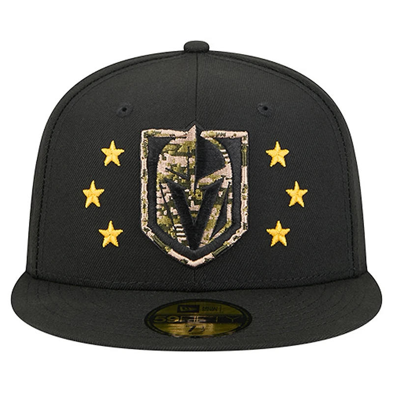 Casquette ajustée 59FIFTY pour homme New Era Vegas Golden Knights Military Appreciation Digital Camo Stars