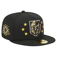 Men's New Era  Black Vegas Golden Knights Military Appreciation Digital Camo Stars 59FIFTY Fitted Hat