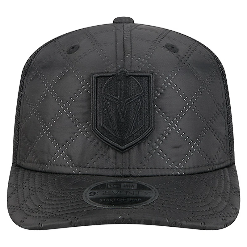 Casquette de camionneur ajustable 9SEVENTY en nylon matelassé noir New Era Vegas Golden Knights pour homme