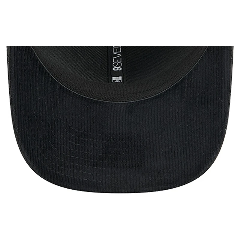 Men's New Era  Black Vegas Golden Knights Quilted Nylon 9SEVENTY Adjustable Trucker Hat