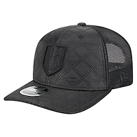 Casquette de camionneur ajustable 9SEVENTY en nylon matelassé noir New Era Vegas Golden Knights pour homme