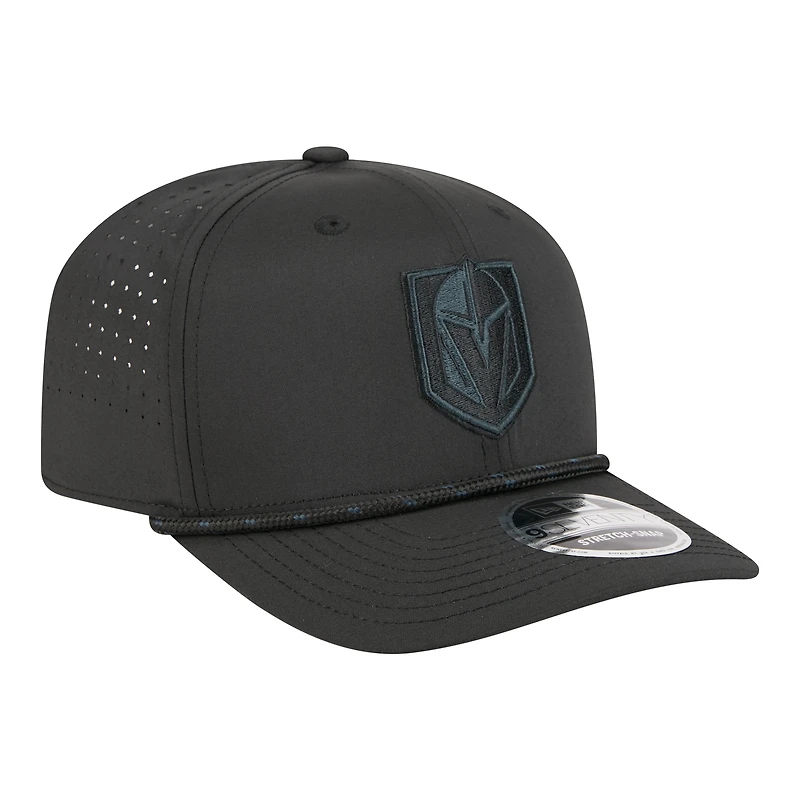 Men's New Era Black Vegas Golden Knights Sport Vented 9SEVENTY Rope Adjustable Hat