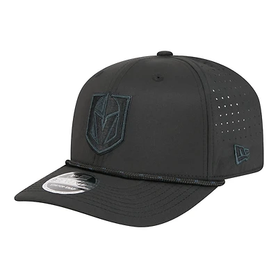 Casquette New Era noire Vegas Golden Knights Sport Vented 9SEVENTY pour homme, ajustable par corde