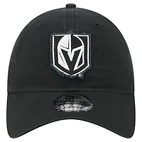 Men's New Era  Black Vegas Golden Knights Stamp Fabric Applique 9TWENTY Adjustable Hat