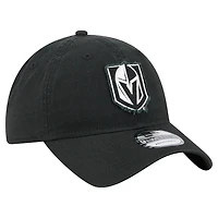 Casquette ajustable 9TWENTY pour homme New Era noire Vegas Golden Knights avec applique en tissu