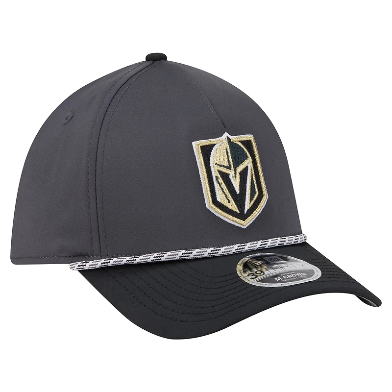 Men's New Era Charcoal/Black Vegas Golden Knights 39THIRTY Two-Tone Featherweight M-Crown Flex Hat