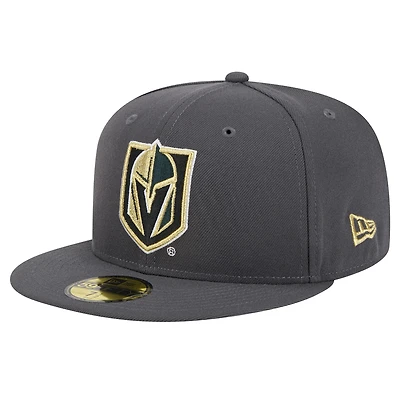 Men's New Era Charcoal Vegas Golden Knights Core 59FIFTY Fitted Hat