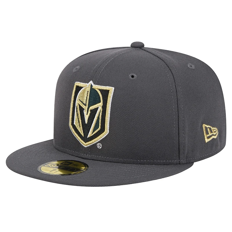 Casquette ajustée New Era Core 59FIFTY pour homme, couleur anthracite, Vegas Golden Knights