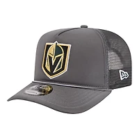 Men's New Era  Charcoal Vegas Golden Knights Faded A-Frame 9FIFTY Trucker Snapback Hat