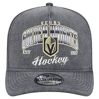 Men's New Era  Charcoal Vegas Golden Knights Throwback Washed A-Frame Pre-Curved 9FIFTY Snapback Hat