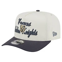 Men's New Era Cream/Grey Vegas Golden Knights Chainstitch 9FIFTY A-Frame Snapback Hat