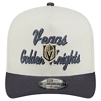 Men's New Era Cream/Grey Vegas Golden Knights Chainstitch 9FIFTY A-Frame Snapback Hat