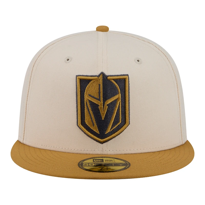 Men's New Era Cream/Tan Vegas Golden Knights Colorpack Two-Tone 59FIFTY Fitted Hat