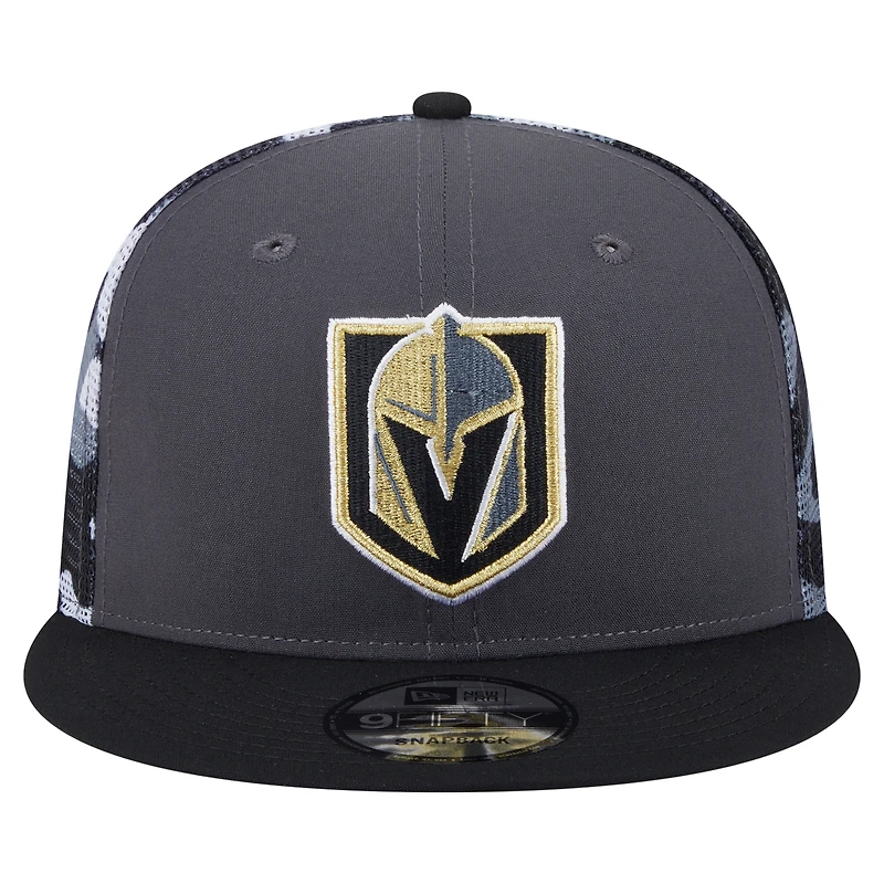 Casquette snapback 9FIFTY camouflage Vegas Golden Knights gris/noir New Era pour homme