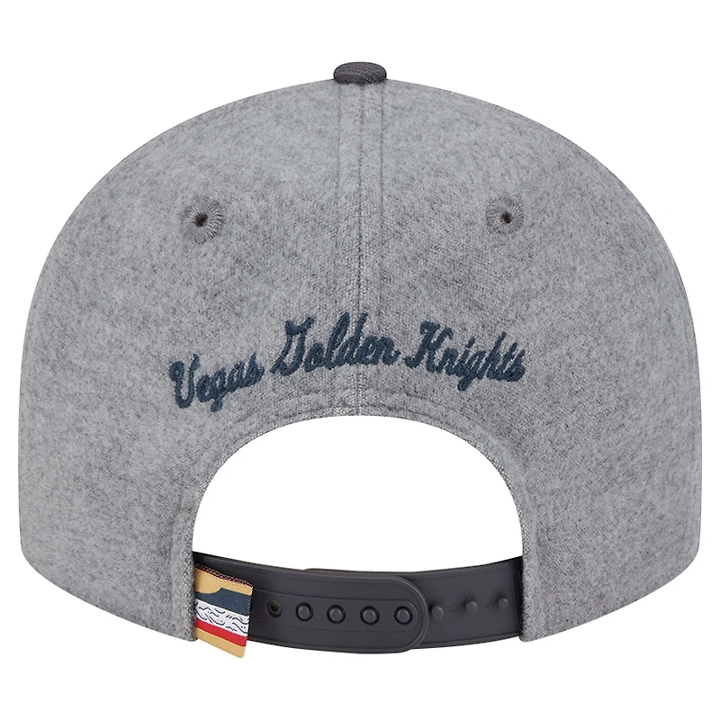 Men's New Era  Gray/Black Vegas Golden Knights Wool Pin Low Profile 9FIFTY Snapback Hat