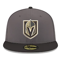 Men's New Era  Gray Vegas Golden Knights Core Logo Two-Tone 59FIFTY Fitted Hat