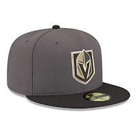 Men's New Era  Gray Vegas Golden Knights Core Logo Two-Tone 59FIFTY Fitted Hat