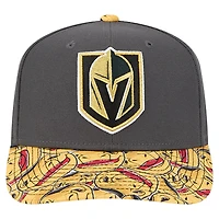 Casquette ajustable 9SEVENTY grise New Era pour homme avec visière mascotte des Golden Knights de Vegas