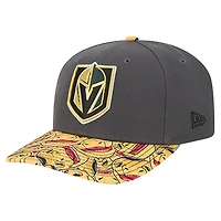 Casquette ajustable 9SEVENTY grise New Era pour homme avec visière mascotte des Golden Knights de Vegas