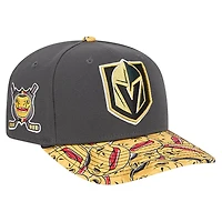 Casquette ajustable 9SEVENTY grise New Era pour homme avec visière mascotte des Golden Knights de Vegas