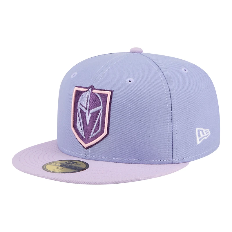 Casquette ajustée New Era 59FIFTY pour homme, couleur violet clair/violet Vegas Golden Knights Lavender Bloom