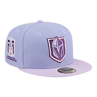 Casquette ajustée New Era 59FIFTY pour homme, couleur violet clair/violet Vegas Golden Knights Lavender Bloom