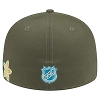 Casquette ajustée 59FIFTY pour homme New Era Olive Vegas Golden Knights à fleurs ton sur