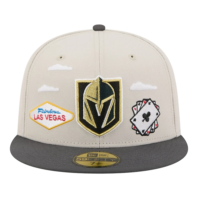 Men's New Era  Tan/Black Vegas Golden Knights Localized City Icon 59FIFTY Fitted Hat