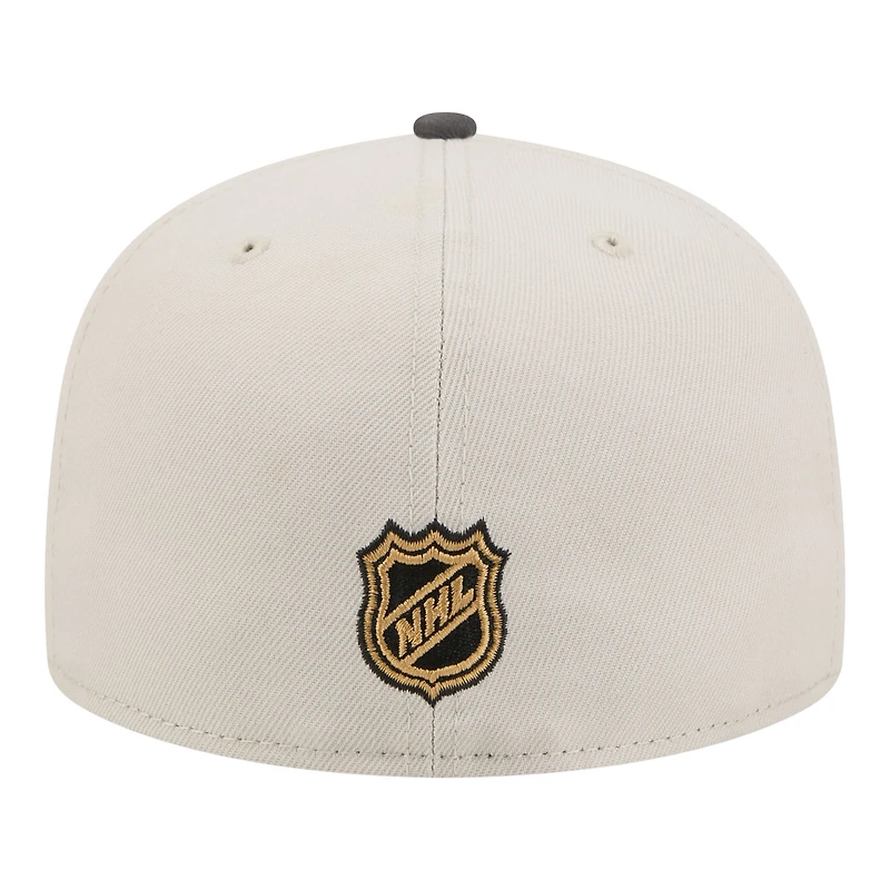 Casquette ajustée New Era 59FIFTY pour homme, beige/noir, Vegas Golden Knights, logo local