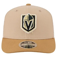 Men's New Era Tan/Light Brown Vegas Golden Knights Two-Tone Trucker 9SEVENTY Stretch Snap Adjustable Hat