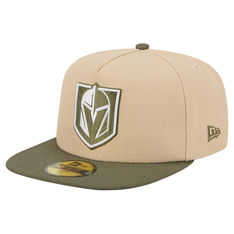 Men's New Era Tan/Olive Vegas Golden Knights Color Pack Two-Tone 59FIFTY A-Frame Fitted Hat