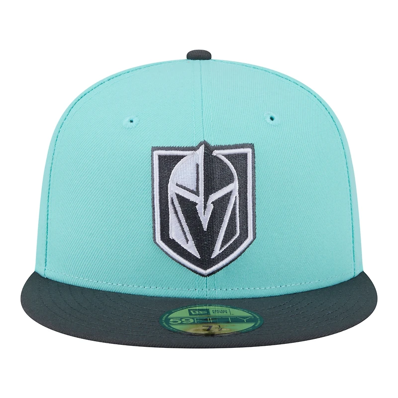 Men's New Era Turquoise/Charcoal Vegas Golden Knights Two-Tone Color Pack 59FIFTY Fitted Hat