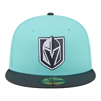 Men's New Era  Turquoise/Charcoal Vegas Golden Knights Two-Tone Color Pack 59FIFTY Fitted Hat