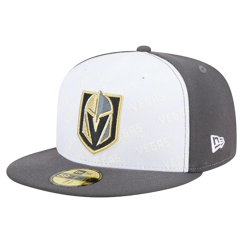 Men's New Era White/Gray Vegas Golden Knights Repeat Two-Tone 59FIFTY Fitted Hat