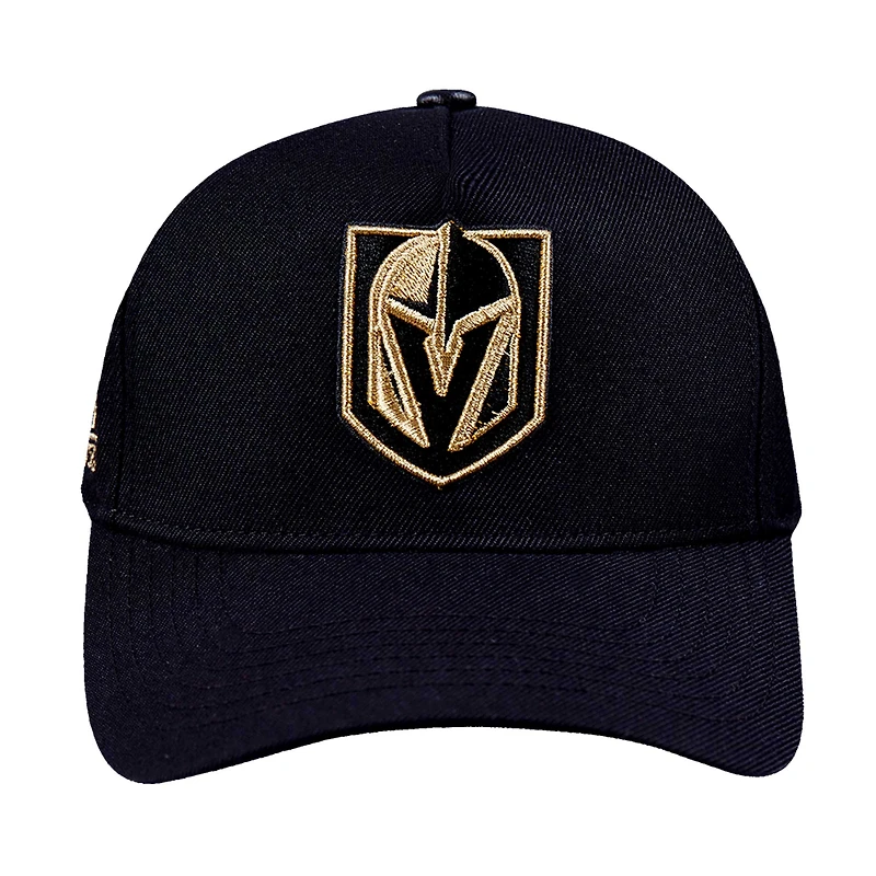 Men's Pro Standard  Black Vegas Golden Knights Metallic Logo Pinch Front Adjustable Hat