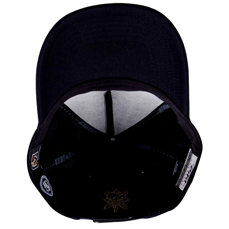 Men's Pro Standard  Black Vegas Golden Knights Metallic Logo Pinch Front Adjustable Hat