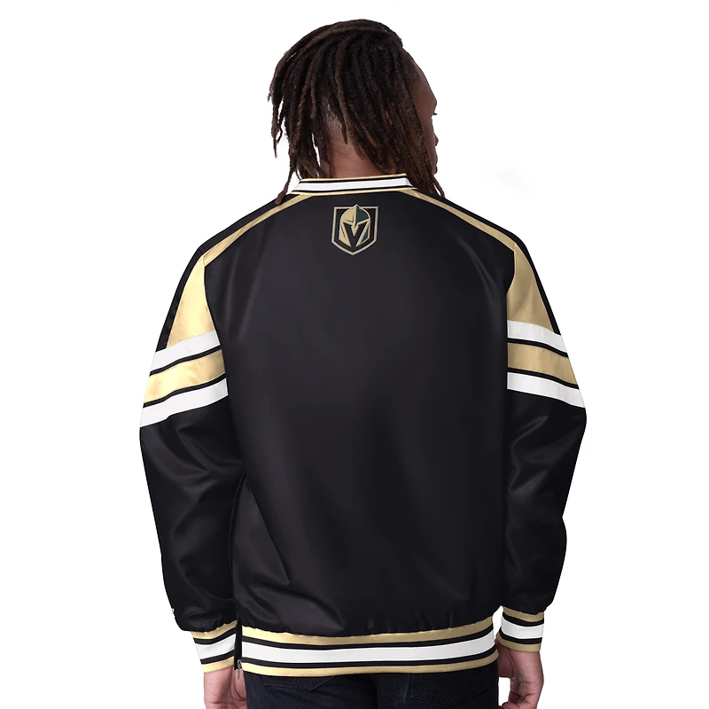 Men's Starter Black Vegas Golden Knights Reliever V-Neck Pullover Jacket